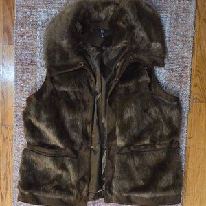 RACHAEL ZOE Brown Faux Fur Vest XL